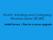 Plan for a Server Upgrade