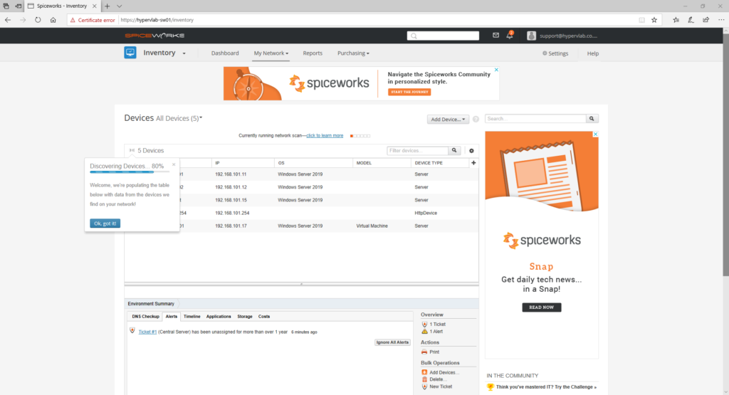 windows 10 how to install spiceworks
