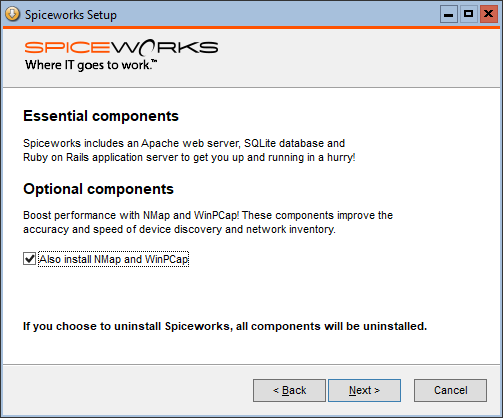 install spiceworks it asset management on server 2016 core