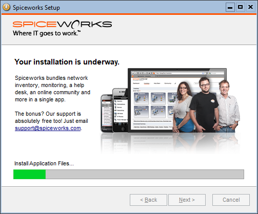 install spiceworks it asset management on server 2016 core