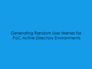 Generating Random User Names for PoC Active Directory Environments