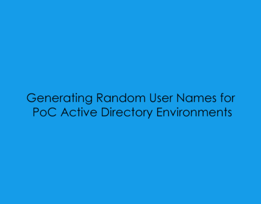 Generating Random User Names for PoC Active Directory Environments