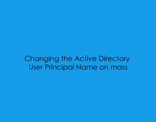 Changing the Active Directory User Principal Name on Mass
