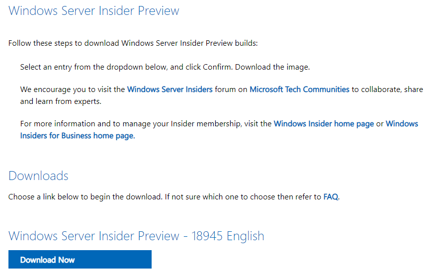 chance Du bliver bedre fire gange Deploying Windows Server 2019 Insider Preview - Release 18945 - HypervLAB