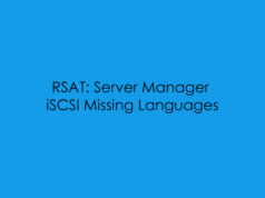 RSAT: Server Manager – iSCSI Missing Languages